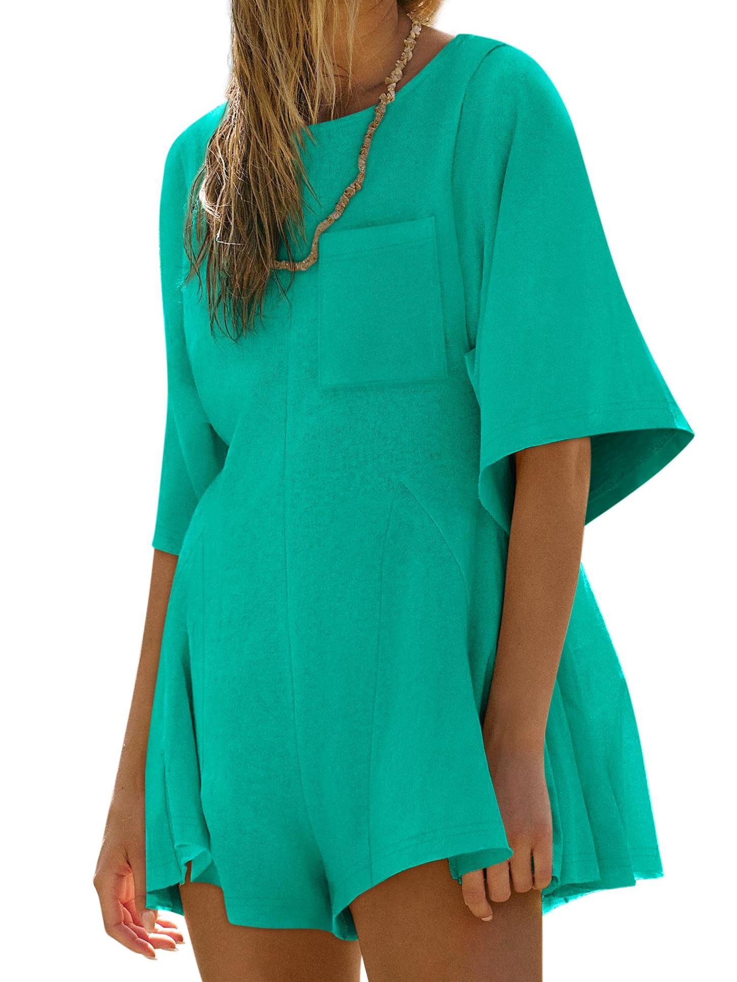 Crewneck Short-Sleeve Romper