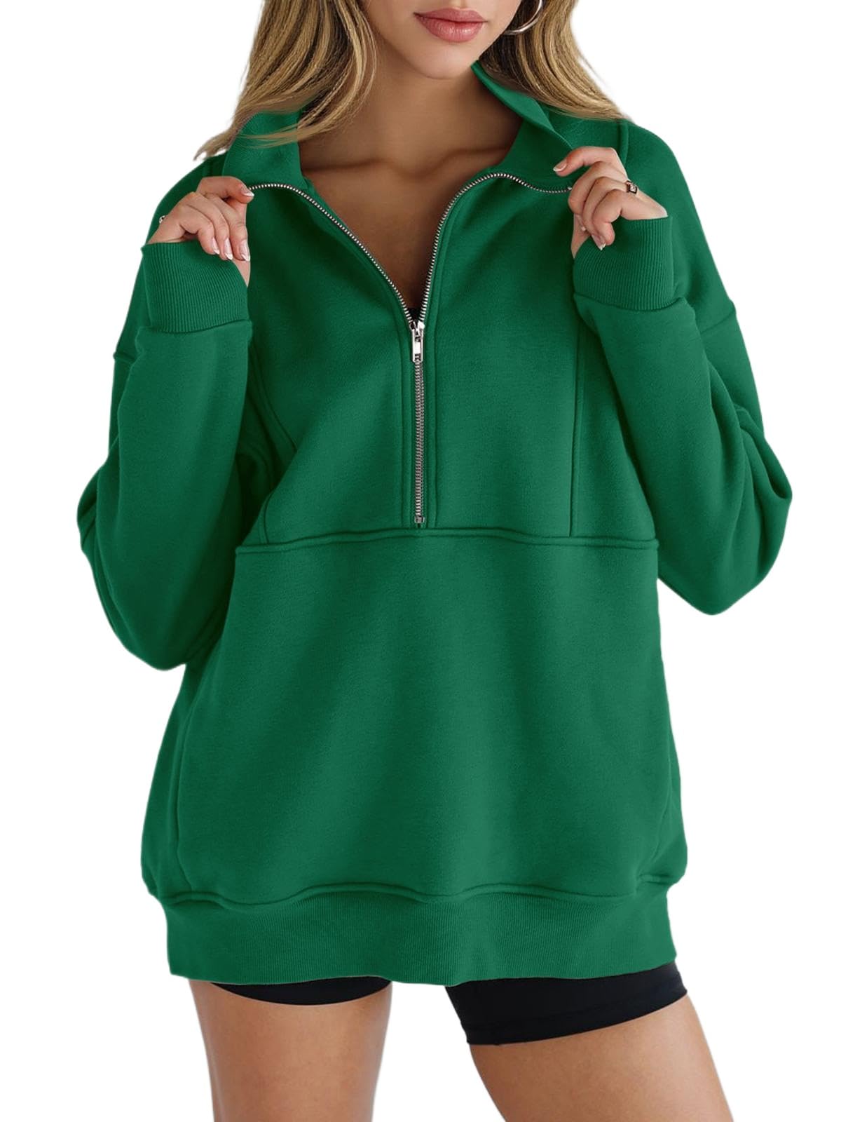 Paneled Half-Zip Sweatshirt