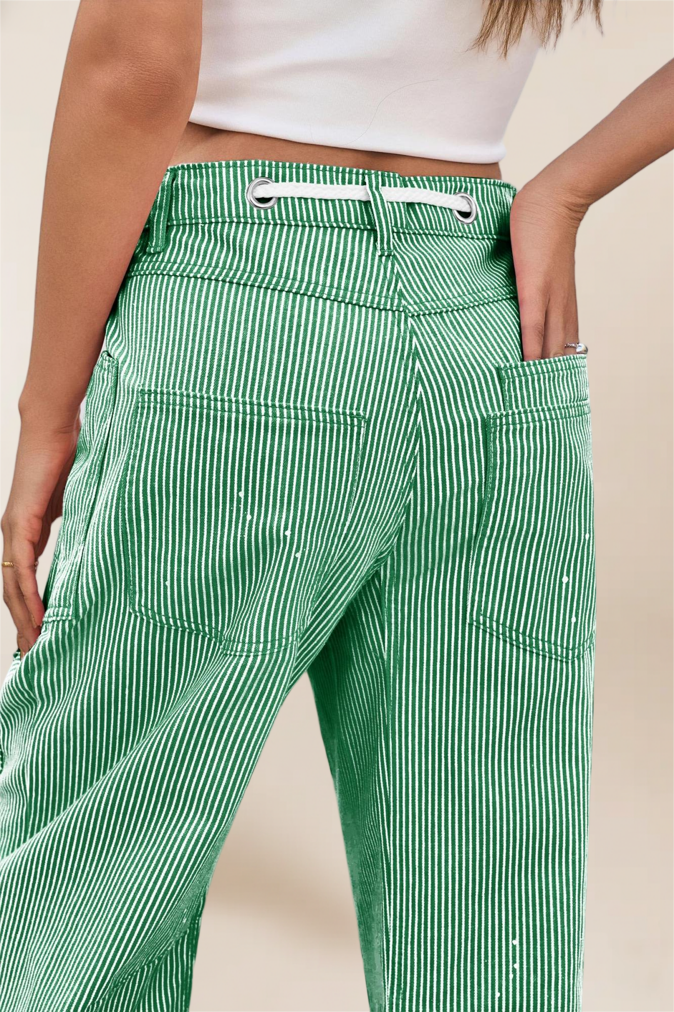 Imily Bela Womens Baggy Barrel Horseshoe Jeans Wide Leg Patchwork Low Rise Denim Pants with Pockets