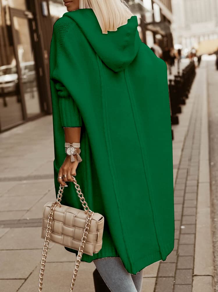 Hooded Open-Front Pocketed Cardigan