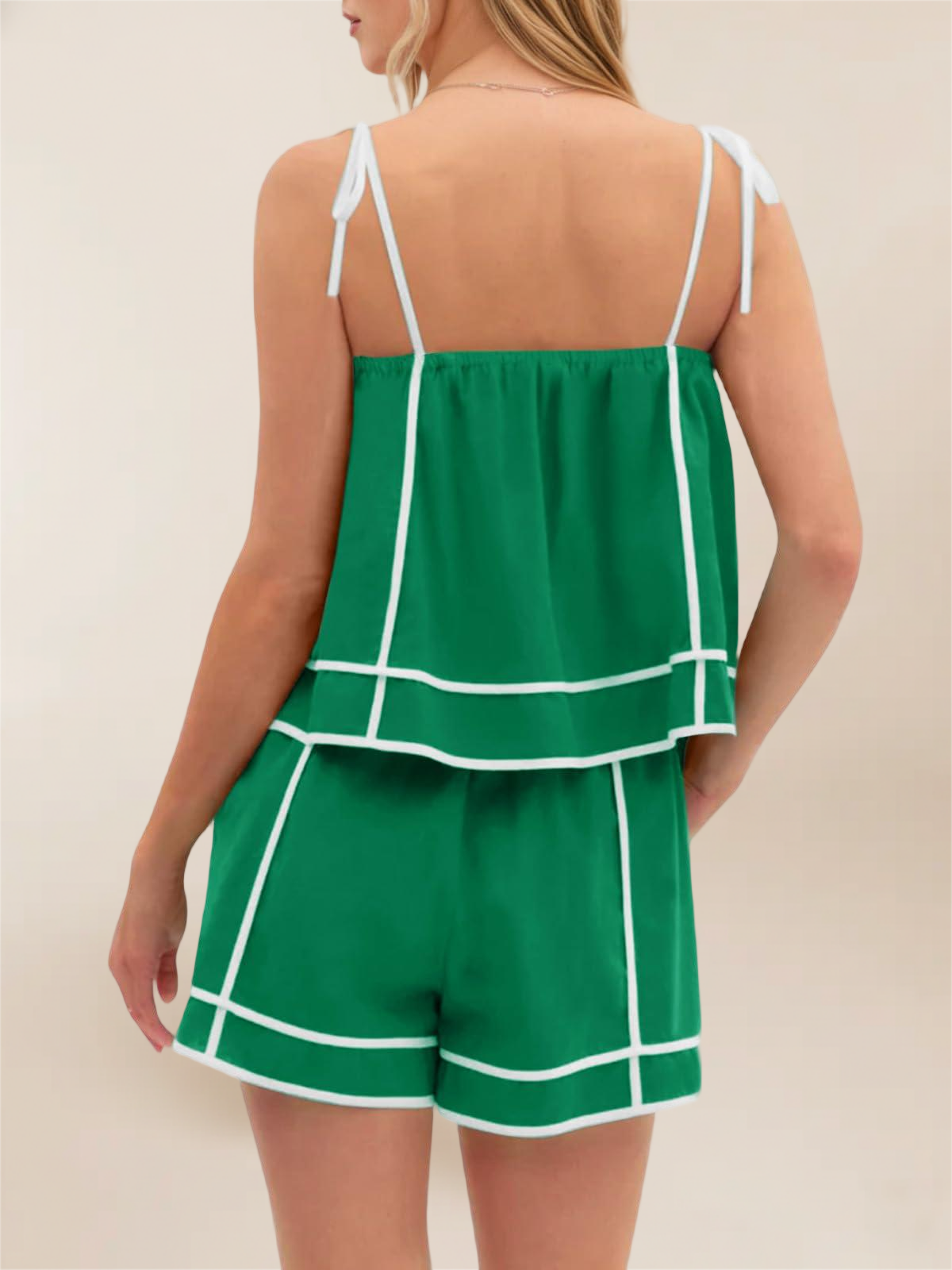 Imily Bela Women 2 Piece Lounge Sets Summer Casual Tie Strap Vacation Top Shorts Set With Pockets