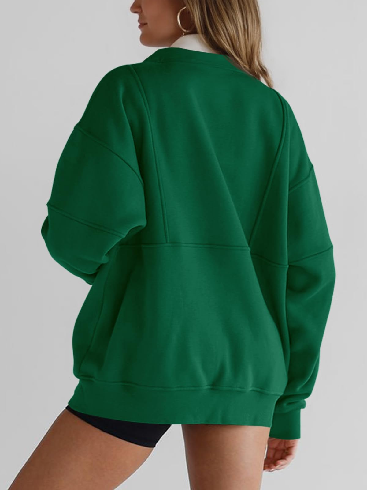 Paneled Half-Zip Sweatshirt