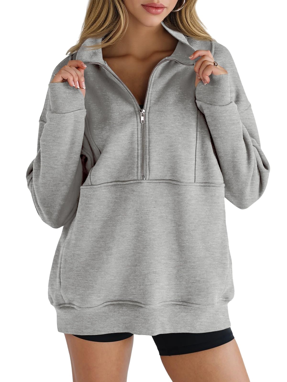 Paneled Half-Zip Sweatshirt