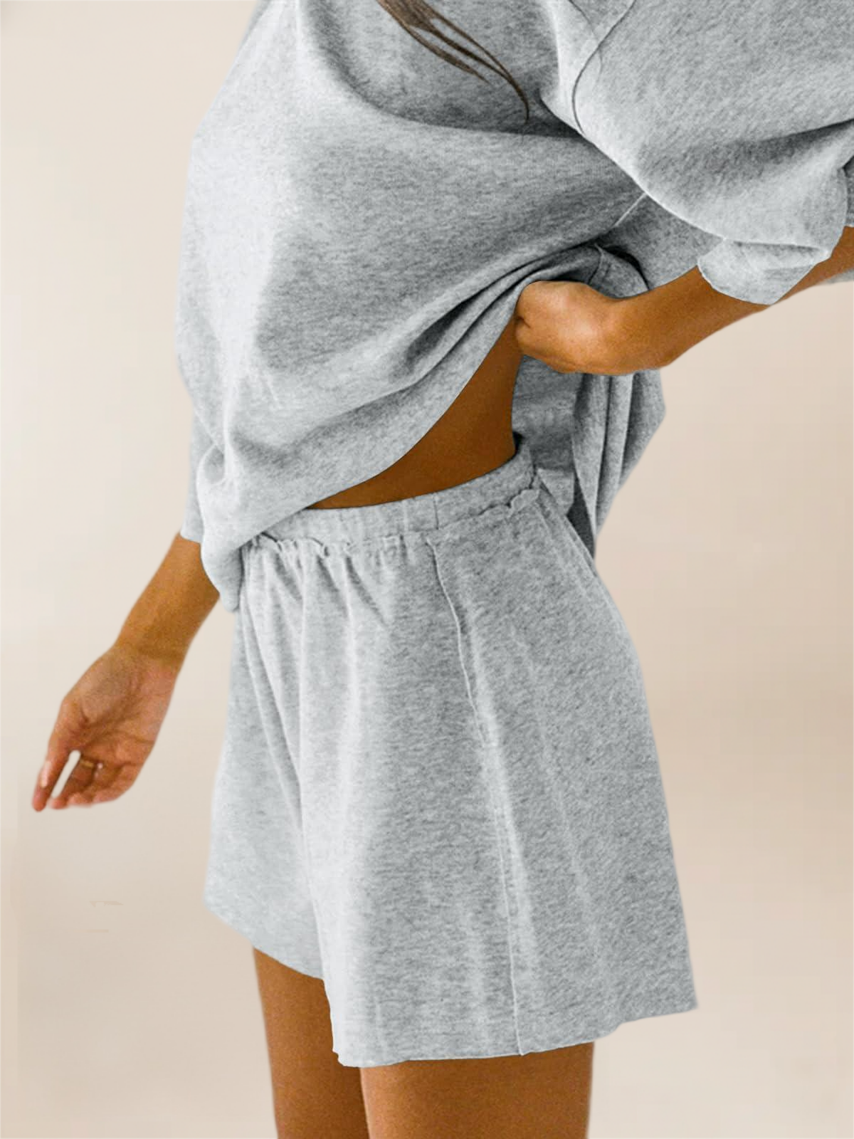 Imily Bela Womens Pajama Sets 3/4 Sleeve Oversized Tops & Loose Fit Shorts Lounge Set With Pockets Loungewear
