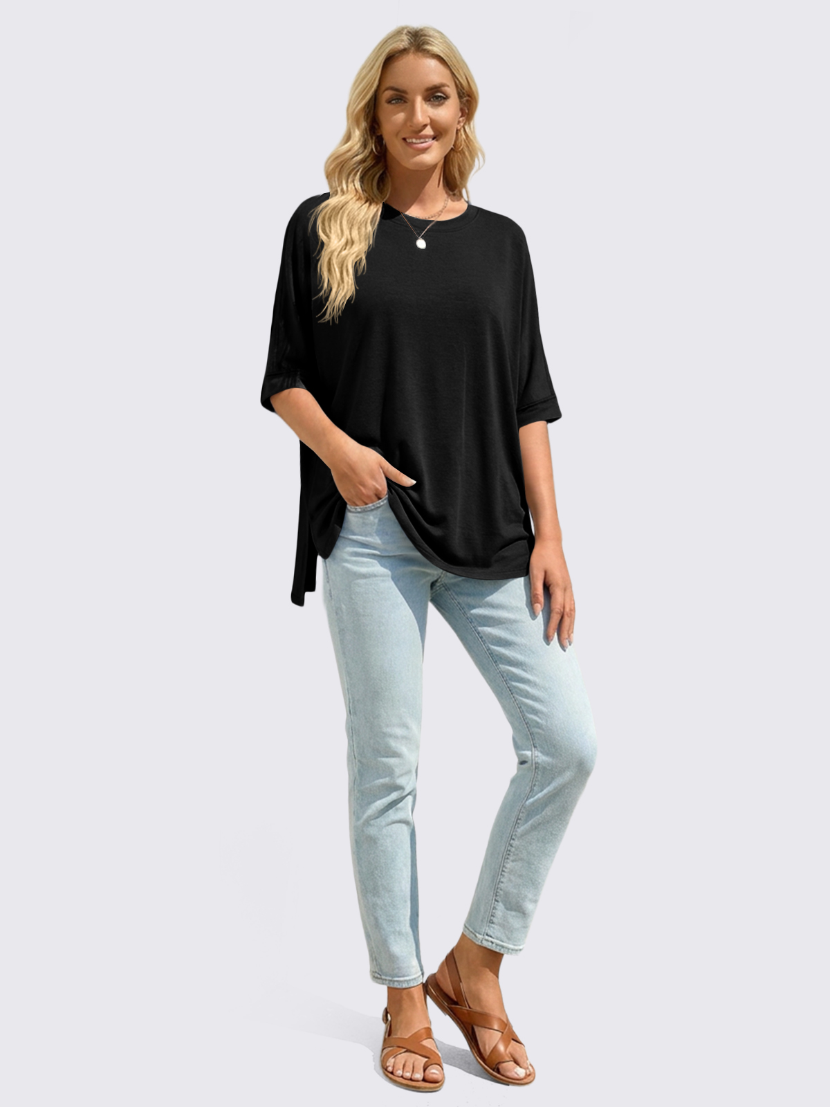 Asymmetric Hem Oversized Tee
