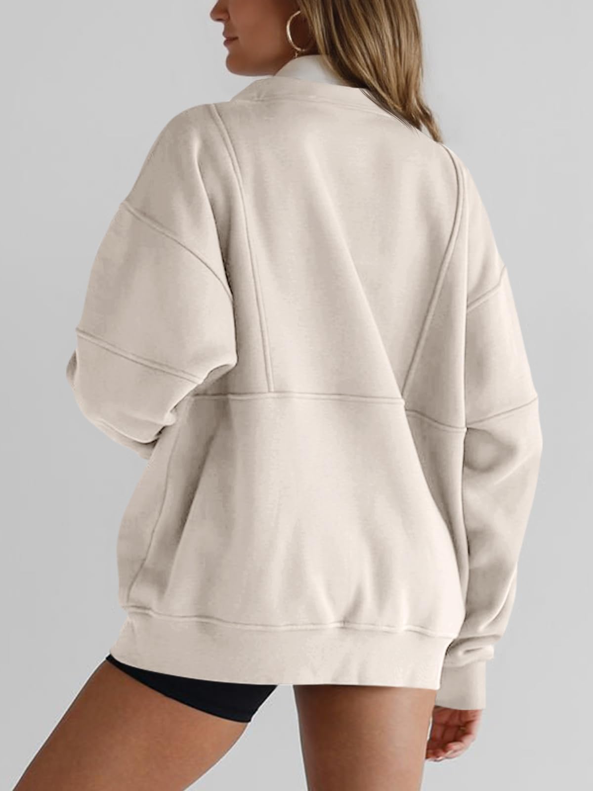 Paneled Half-Zip Sweatshirt