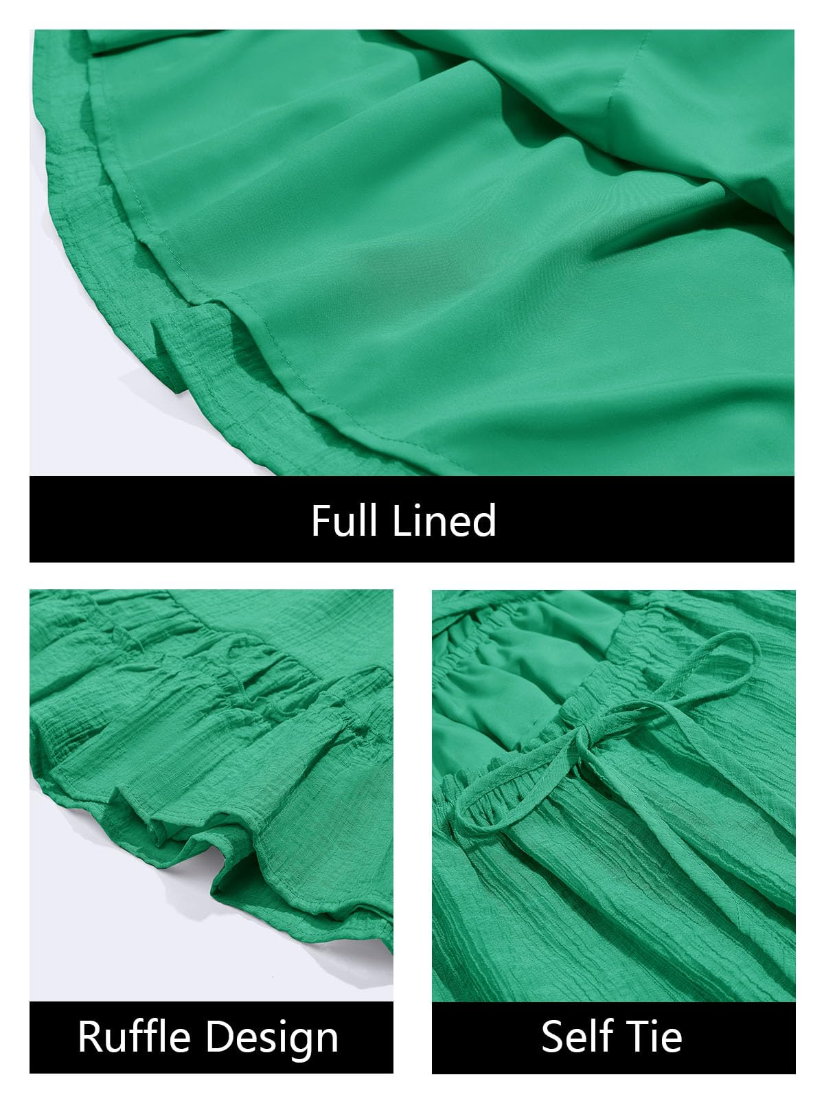 Imily Bela Womens Spaghetti Strap Mini Dress Summer Backless Self Tie Ruffle Beach Sundress