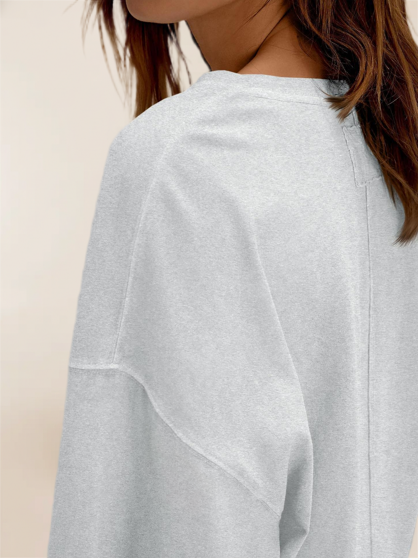 Imily Bela Womens Oversized Half Sleeve T-Shirts Summer Casual Crew Neck Tunic Tops Loose Fit Boxy Basic Tees