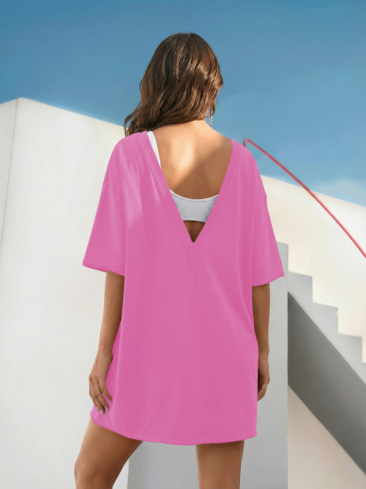 Imily Bela Rompers for Women 2025 Summer Athletic Oversized Romper Short Sleeve Jumpsuit with Pockets