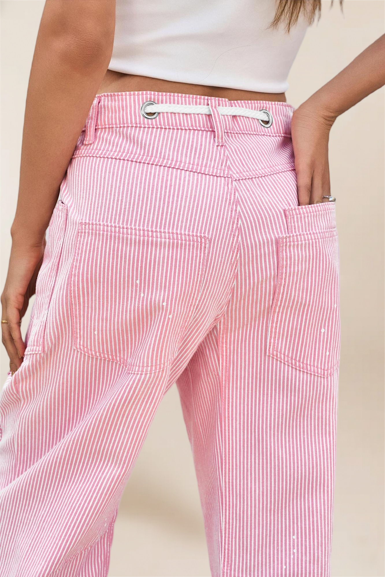 Imily Bela Womens Baggy Barrel Horseshoe Jeans Wide Leg Patchwork Low Rise Denim Pants with Pockets