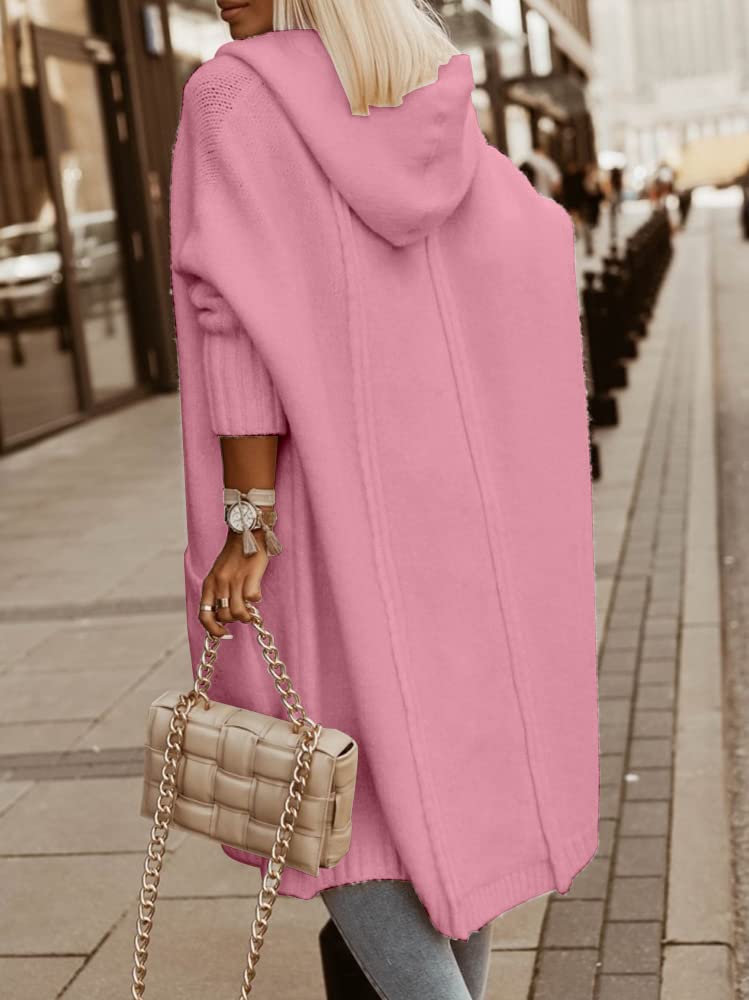 Hooded Open-Front Pocketed Cardigan