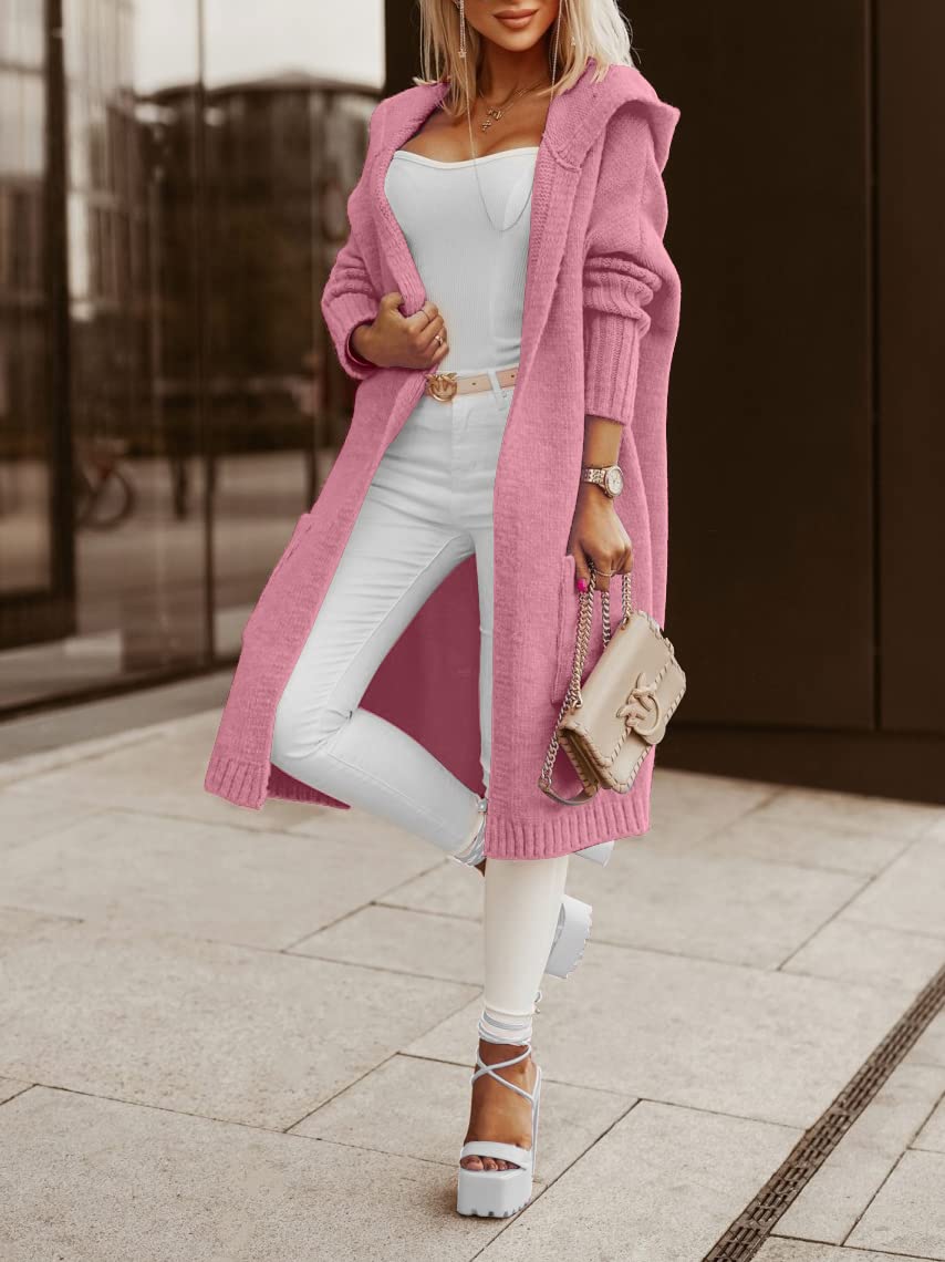 Hooded Open-Front Pocketed Cardigan