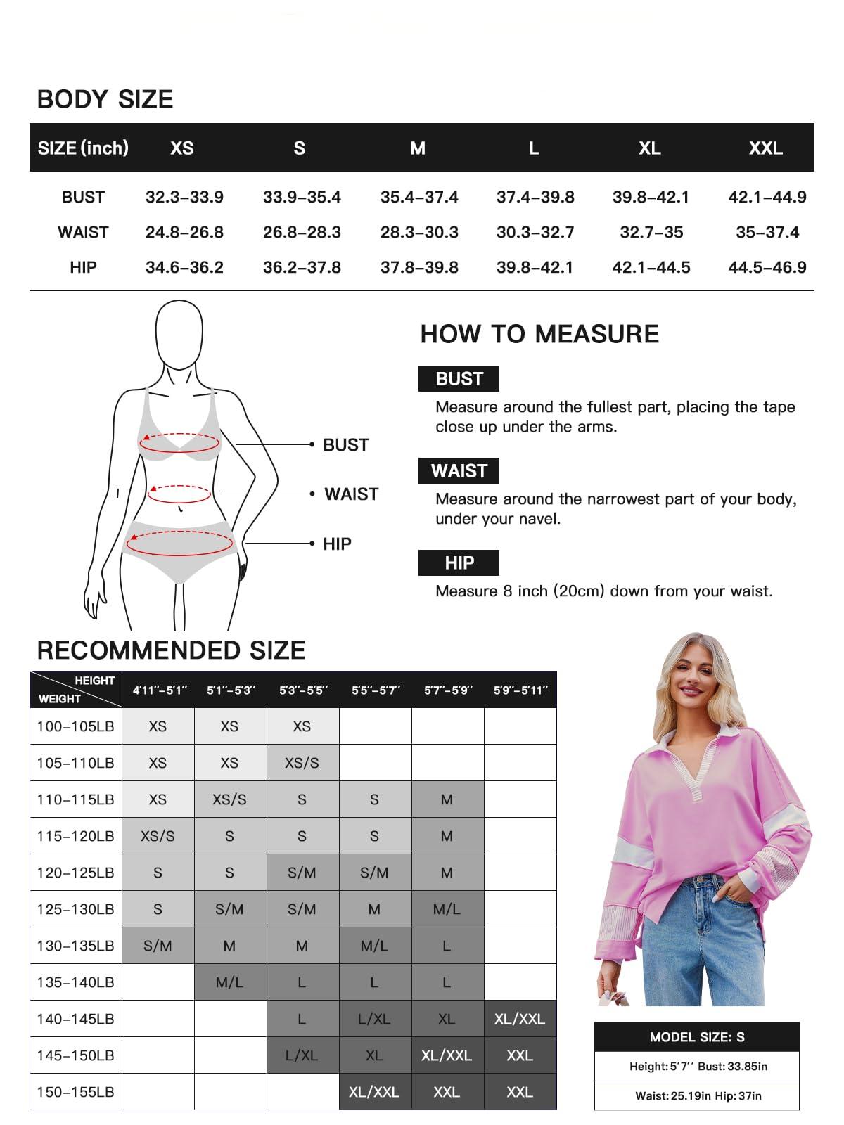 Imily Bela Womens Color Block Oversized Sweatshirt Polo V Neck Long Sleeve Shirts Casual Loose Pullover Tops