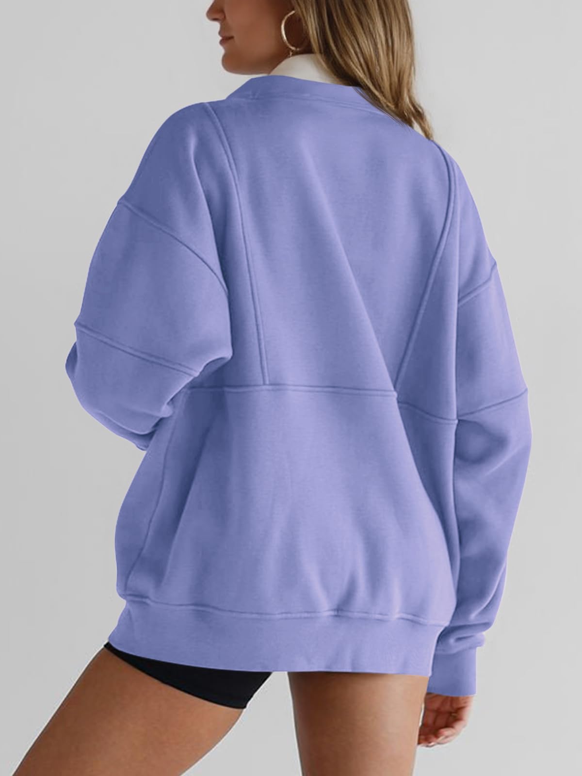 Paneled Half-Zip Sweatshirt