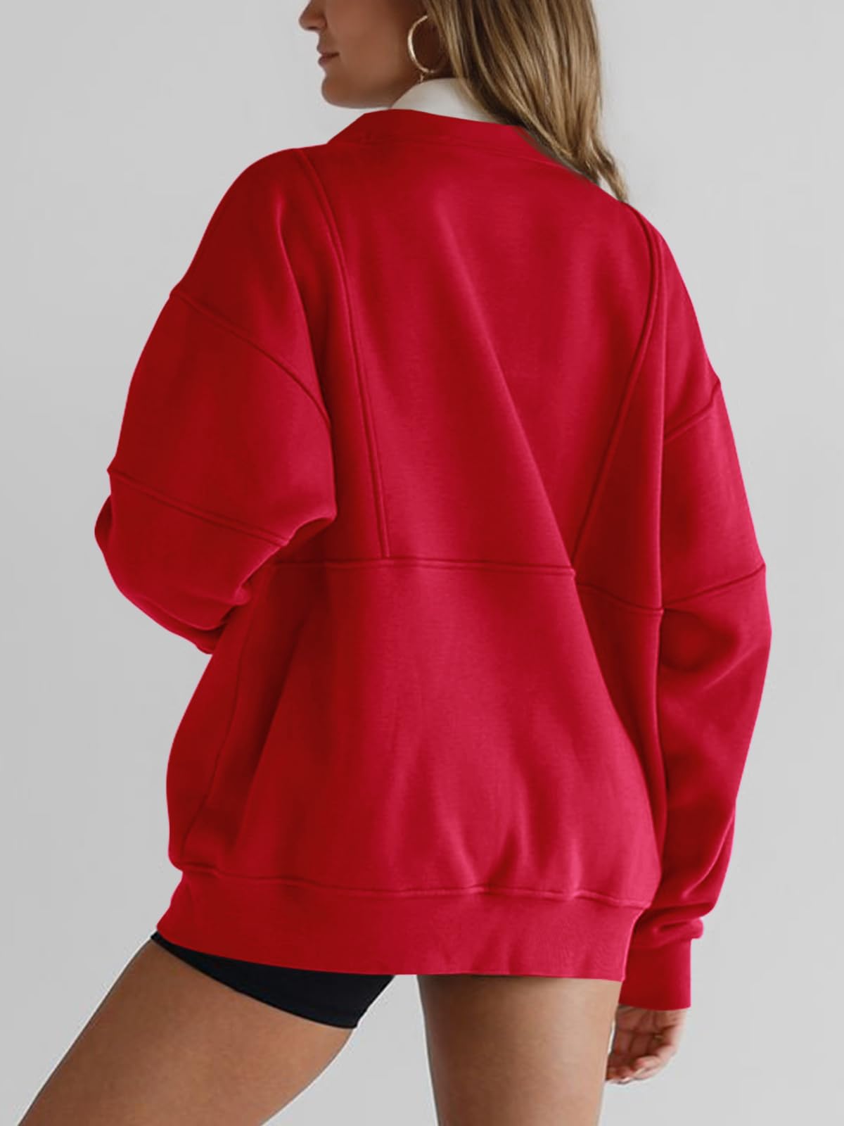 Paneled Half-Zip Sweatshirt