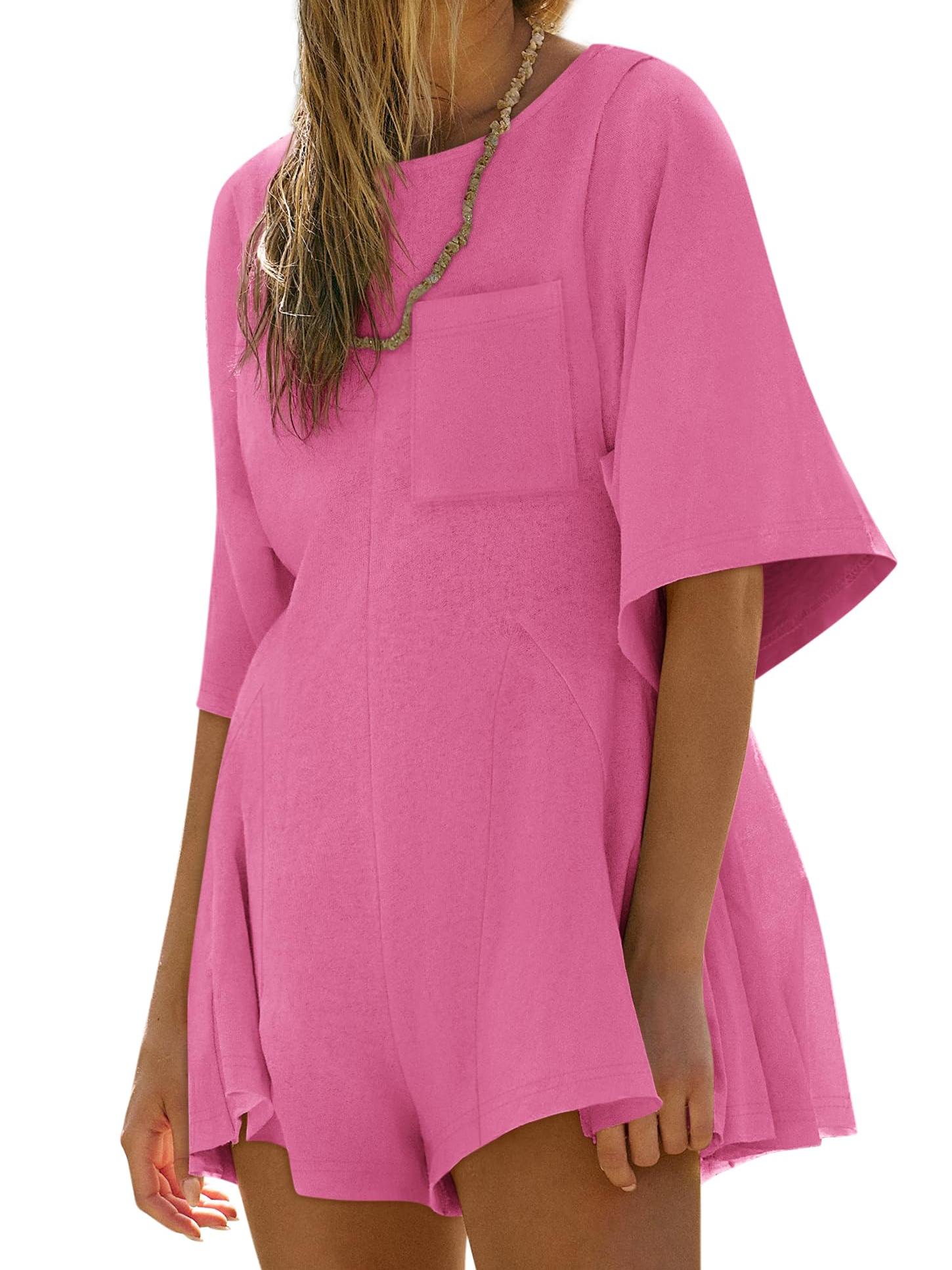 Crewneck Short-Sleeve Romper
