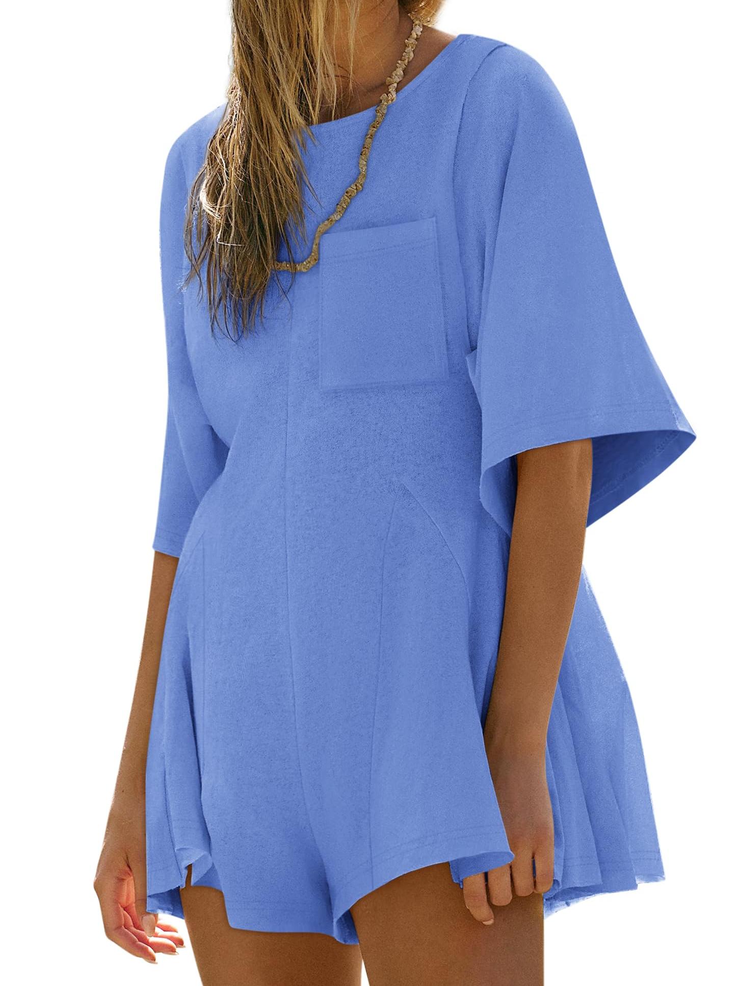 Crewneck Short-Sleeve Romper