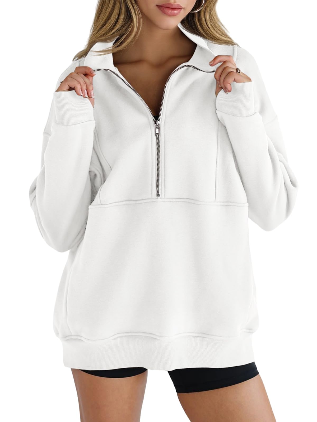 Paneled Half-Zip Sweatshirt