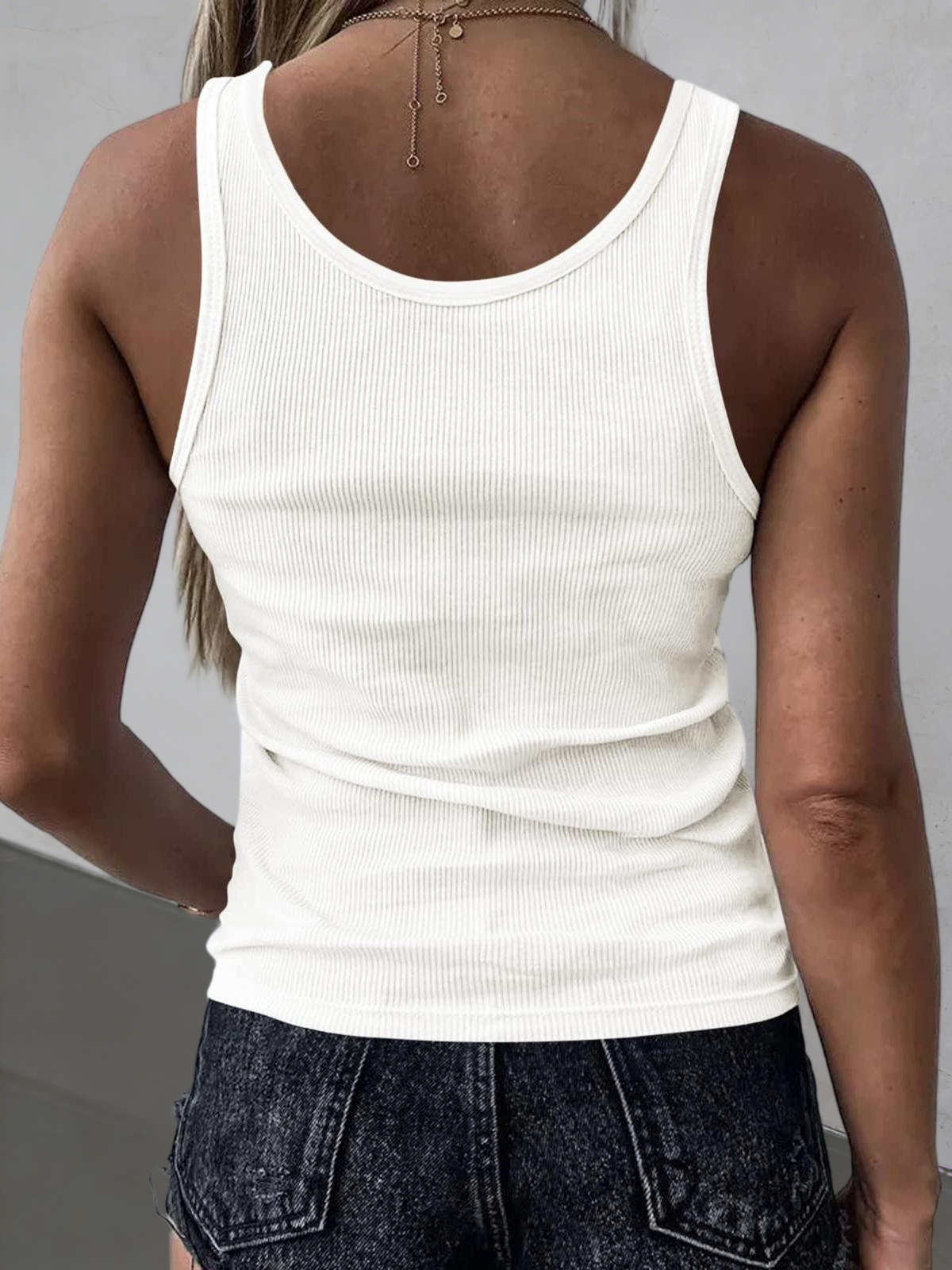 Imily Bela Womens Sexy V Neck Tank Shirts Top Sleeveless Casual Basic Drawstring Rib Knit Tops