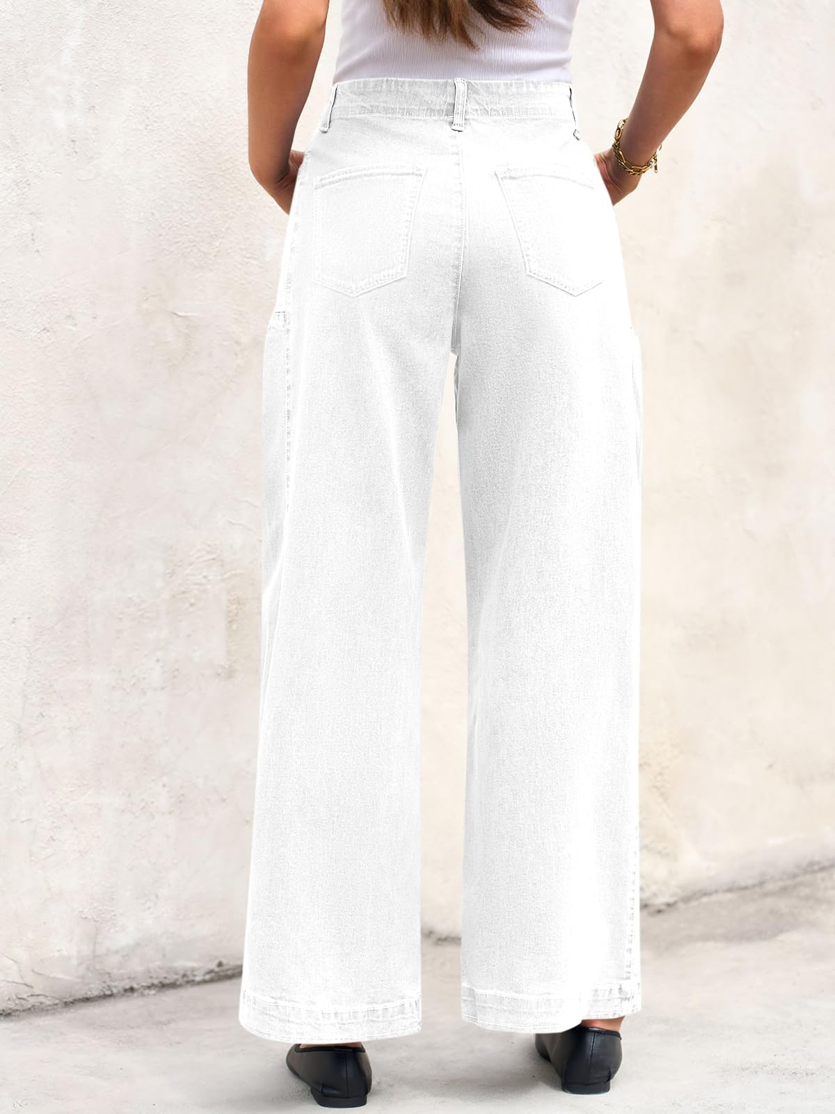 Imily Bela Womens Wide Leg Jeans High Waisted Stretchy Baggy Loose Denim Casual Pants with Pockets