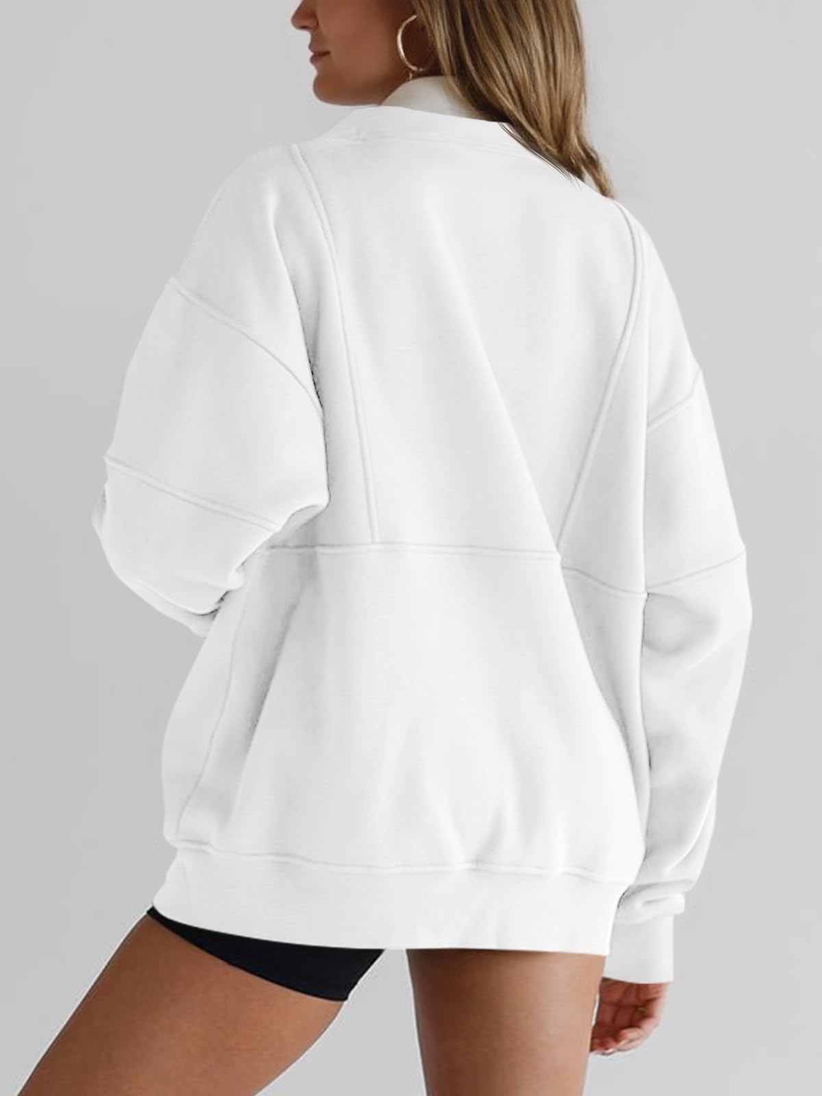 Paneled Half-Zip Sweatshirt