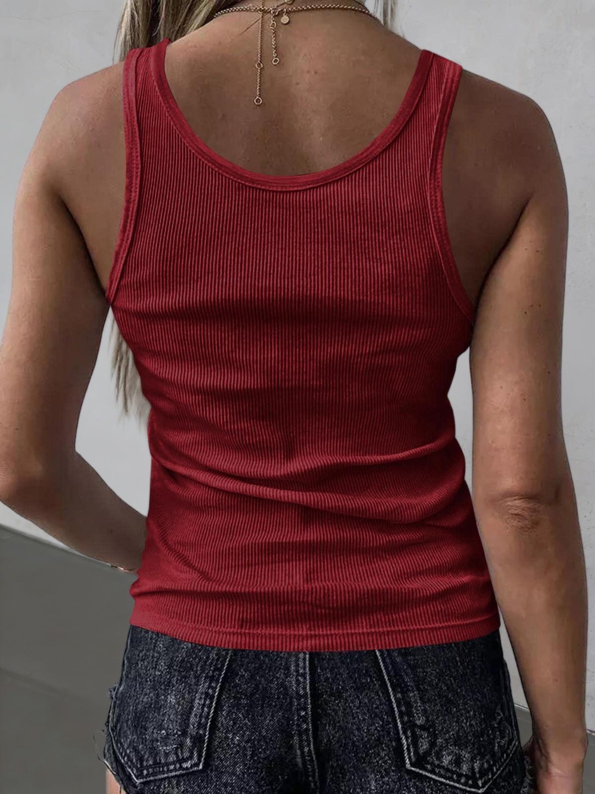 Imily Bela Womens Sexy V Neck Tank Shirts Top Sleeveless Casual Basic Drawstring Rib Knit Tops