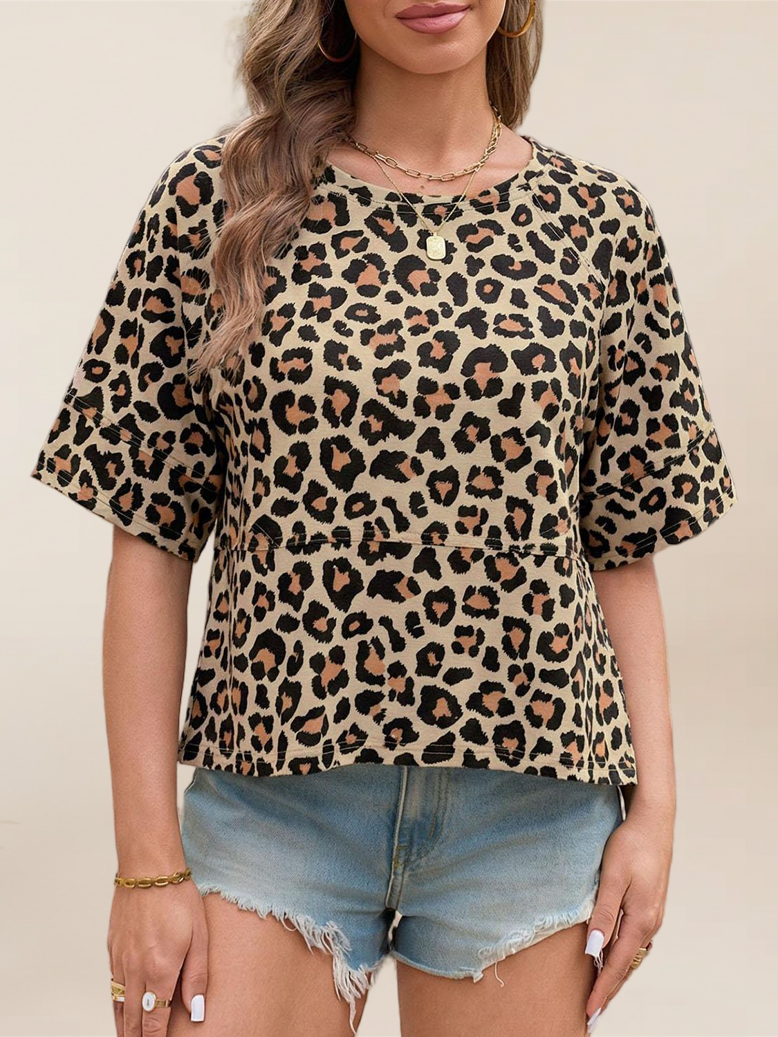 Imily Bela Womens Oversized T Shirts Summer Casual Crewneck 3/4 Sleeve Loose Fit Cute Flowy Tops