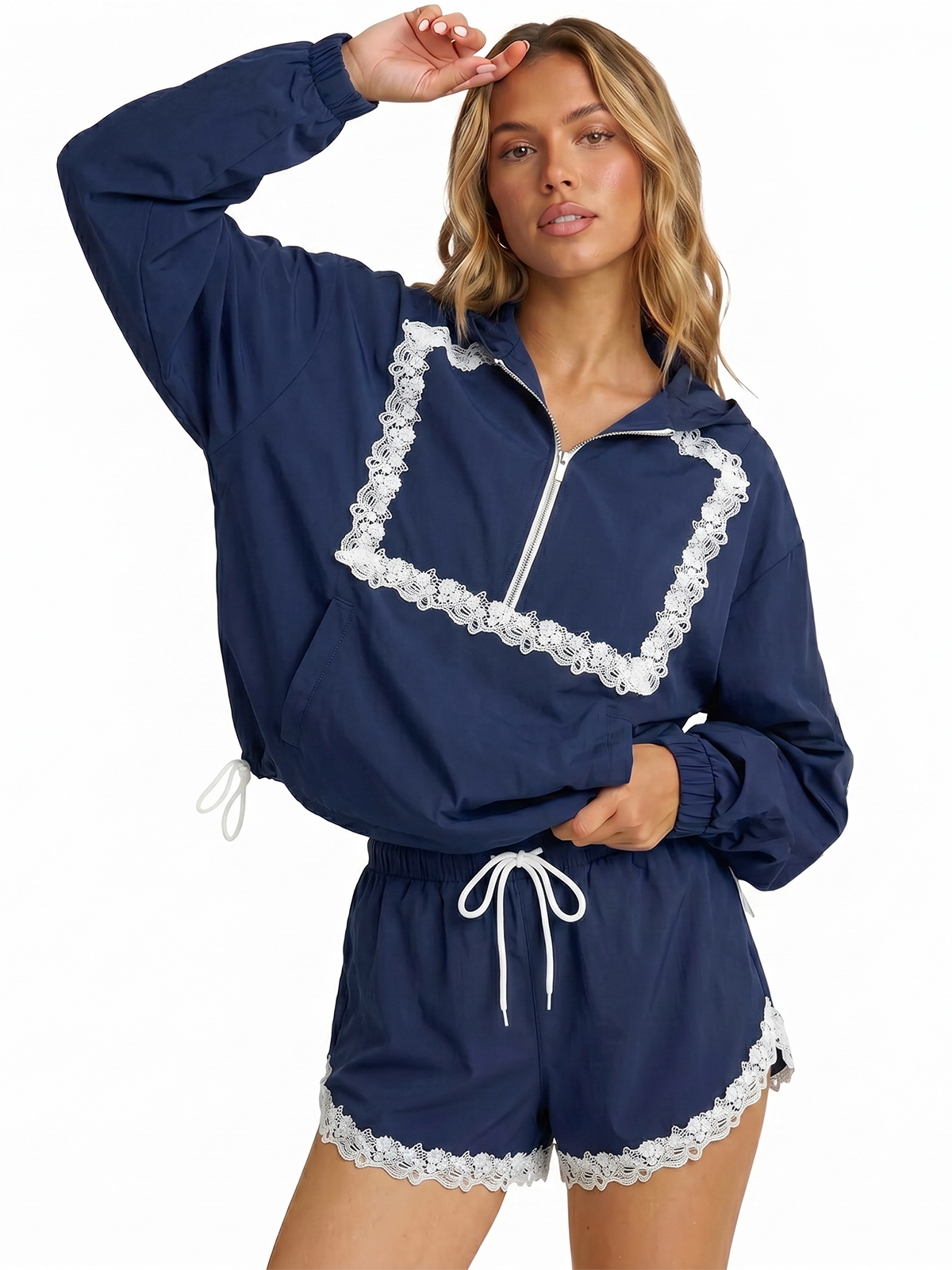 Imily Bela Drawstring Lace-Trim Set