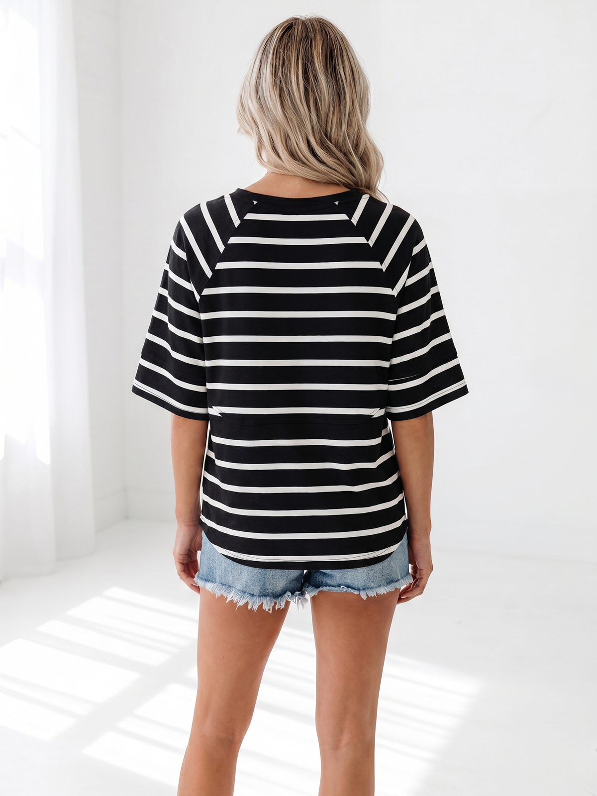 Flowy 3/4-Sleeve Oversized Tee