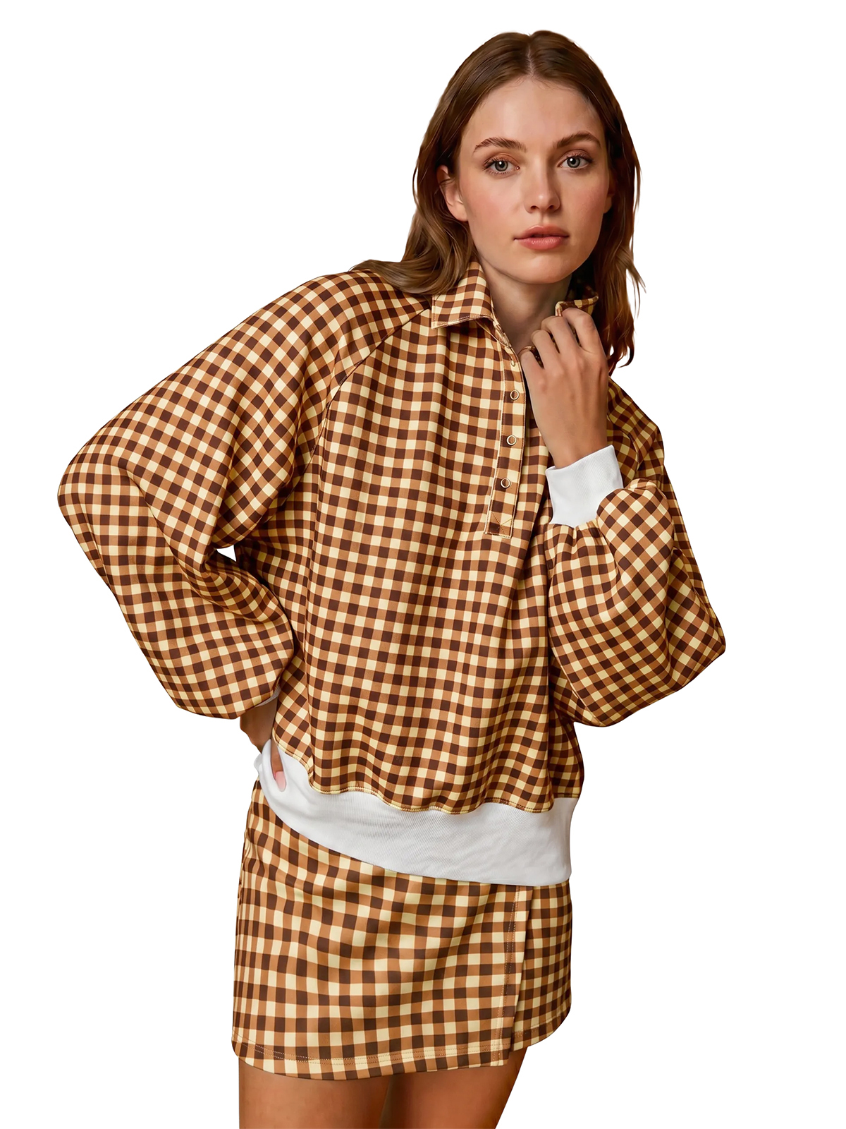 Imily Bela Snap-Front Polo Gingham Set