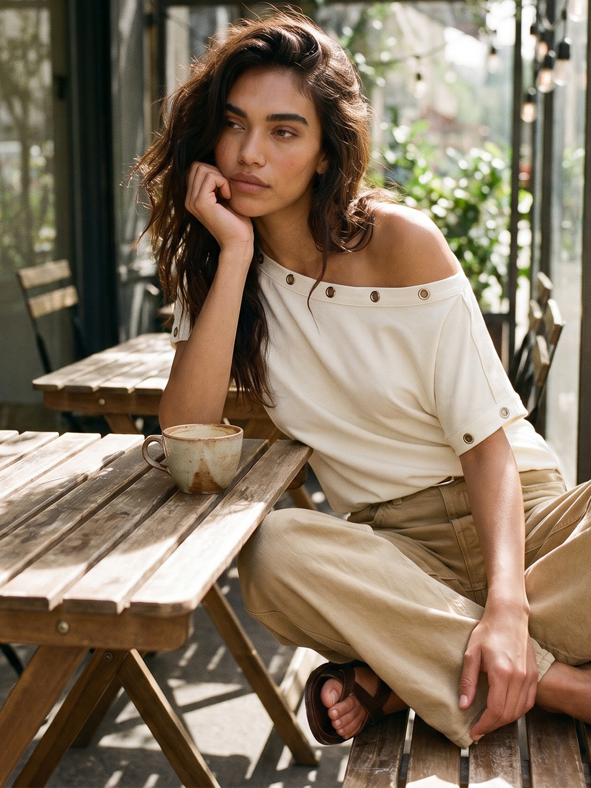 Imily Bela Off-Shoulder Grommet Short-Sleeve Tee