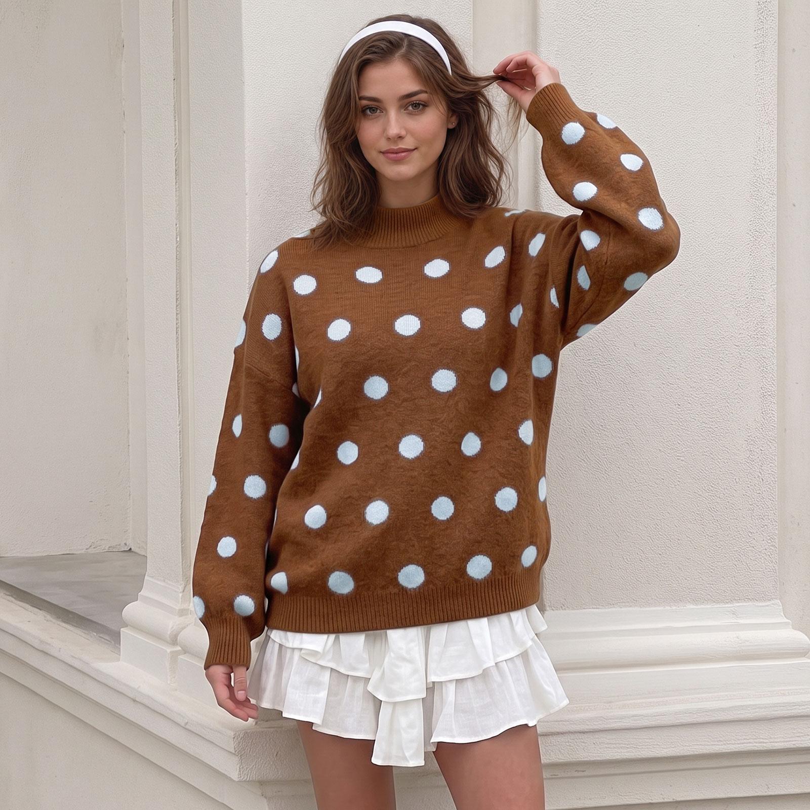 Imily Bela【Oversized】Womens Sweaters Mock Neck Batwing Long Sleeve Fall Trendy Ribbed Knit Casual Tunic Sweater