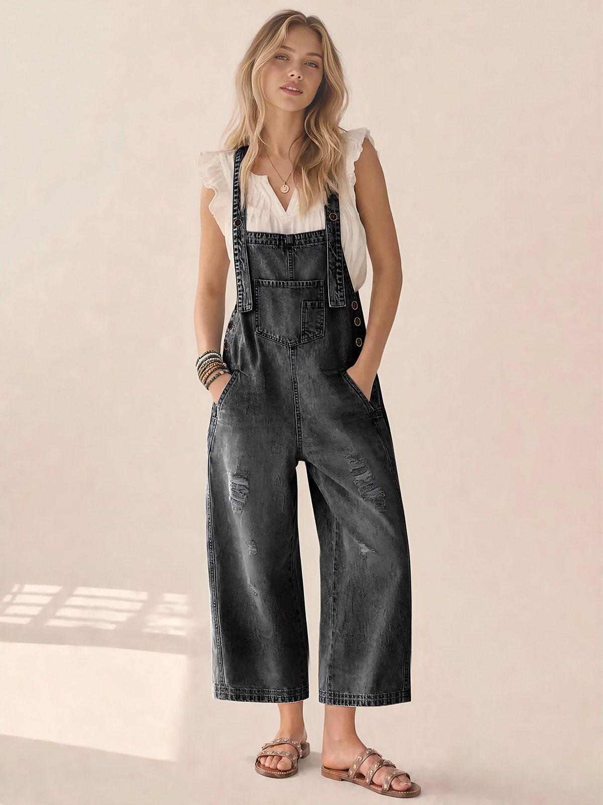 Adjustable Strap Denim Overalls