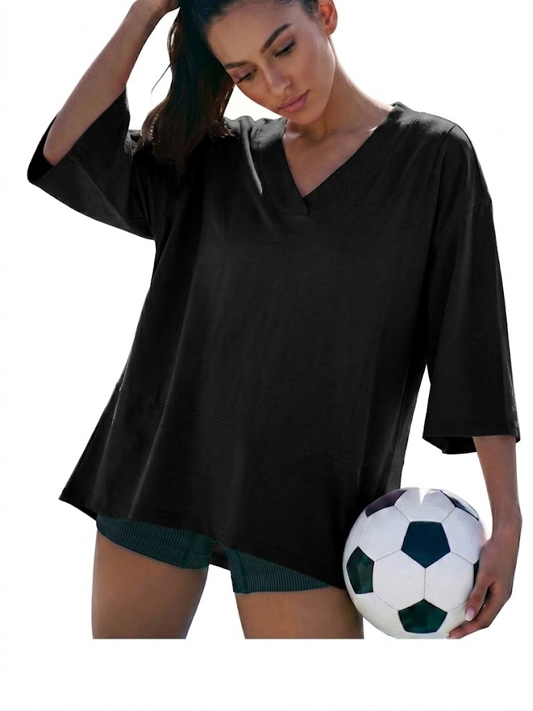 Effortless High-Low V-Neck Tee