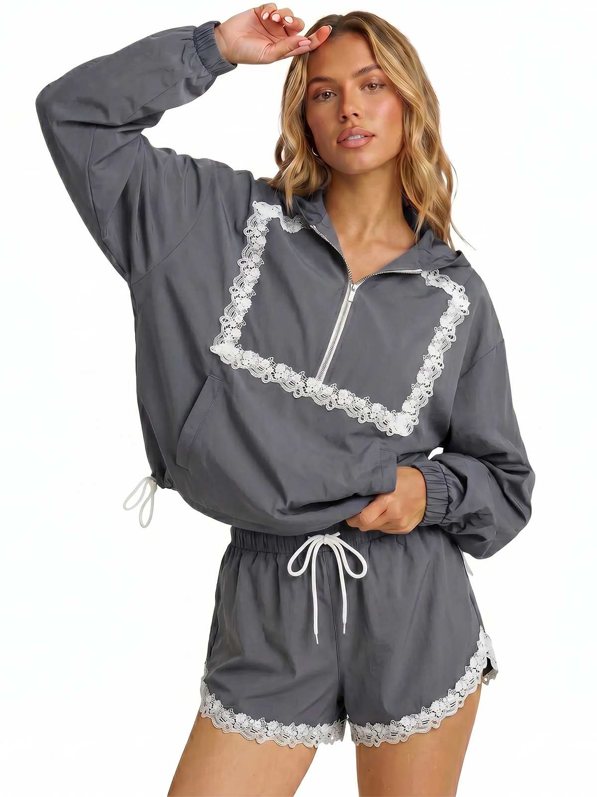 Imily Bela Drawstring Lace-Trim Set