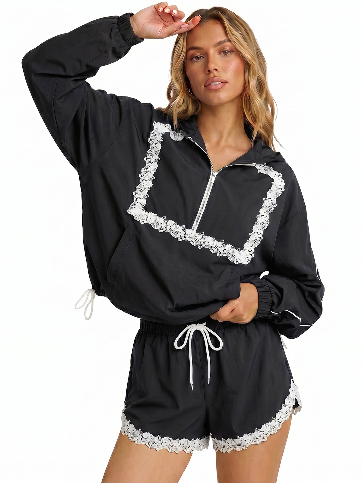 Imily Bela Drawstring Lace-Trim Set