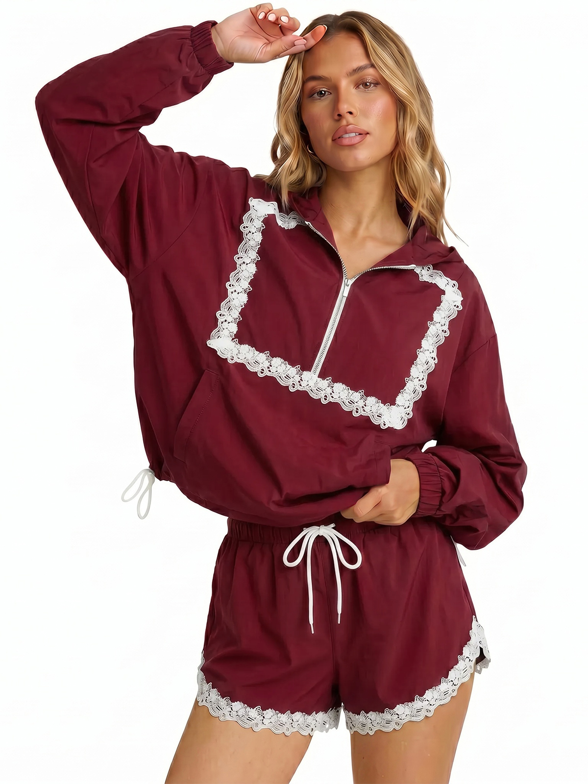Imily Bela Drawstring Lace-Trim Set