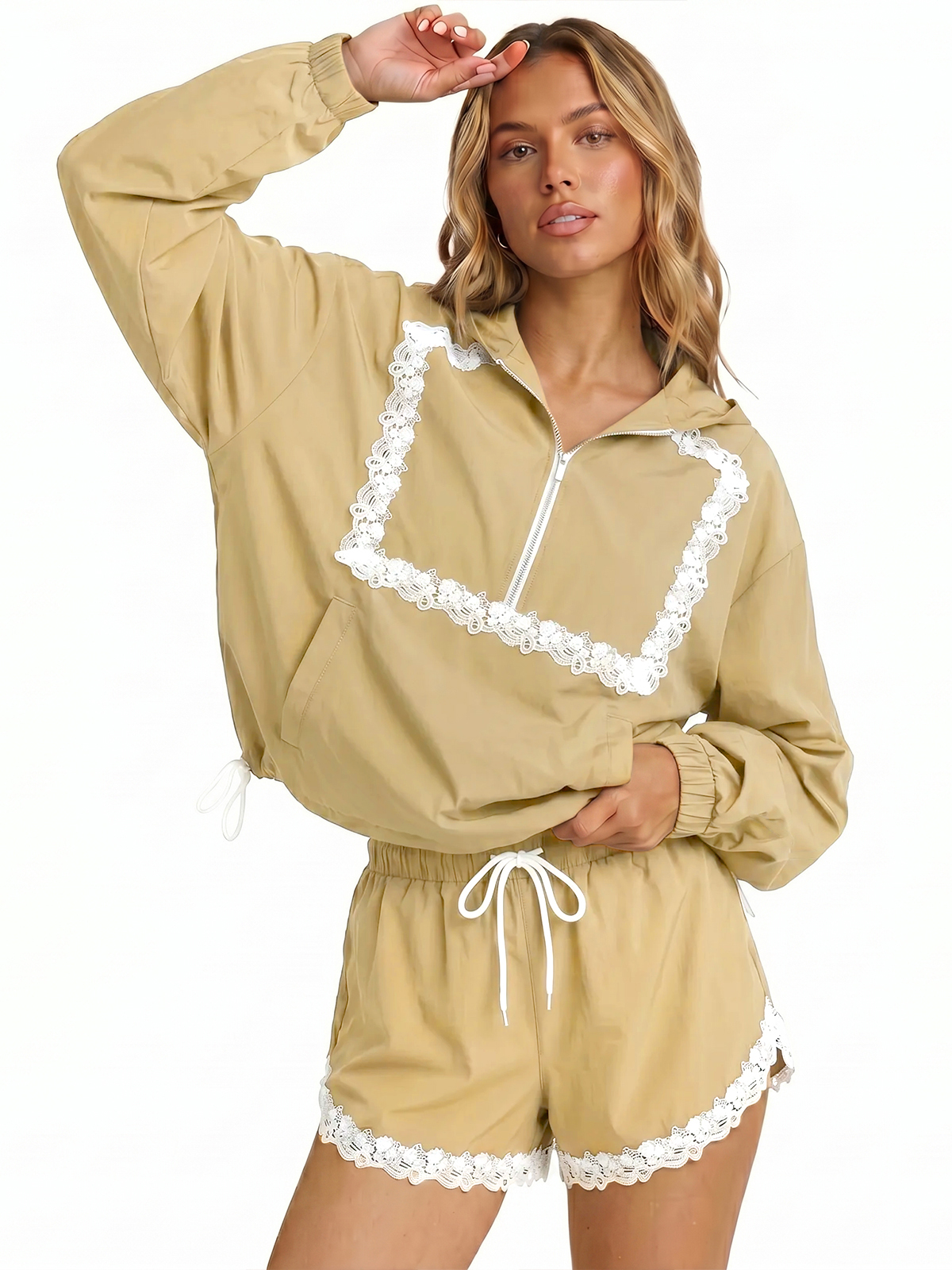 Imily Bela Drawstring Lace-Trim Set