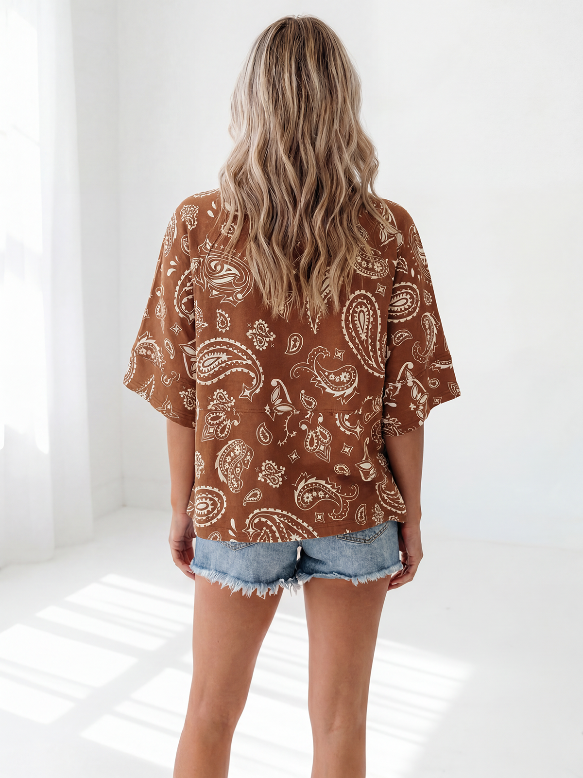 Flowy 3/4-Sleeve Oversized Tee