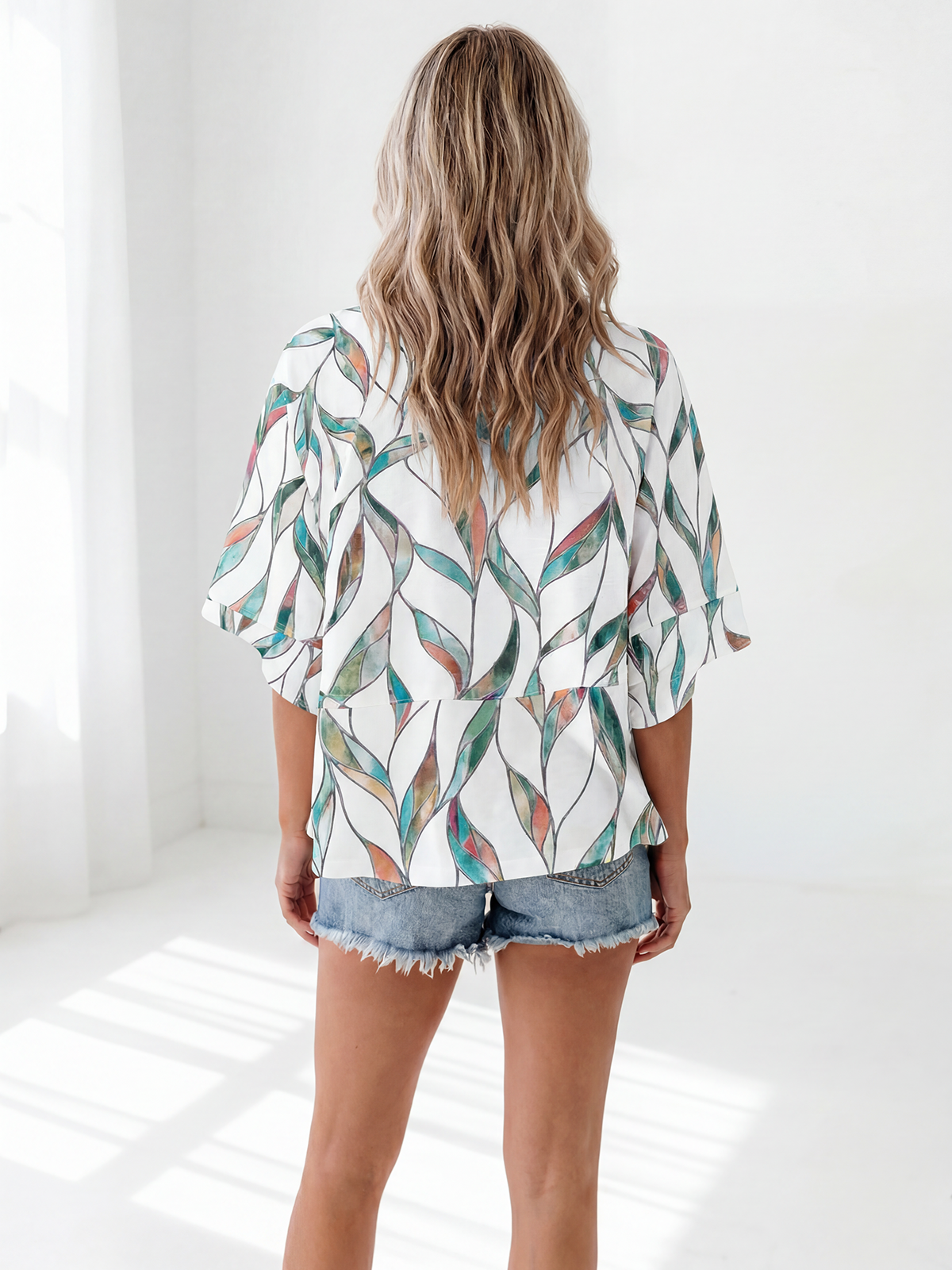 Flowy 3/4-Sleeve Oversized Tee