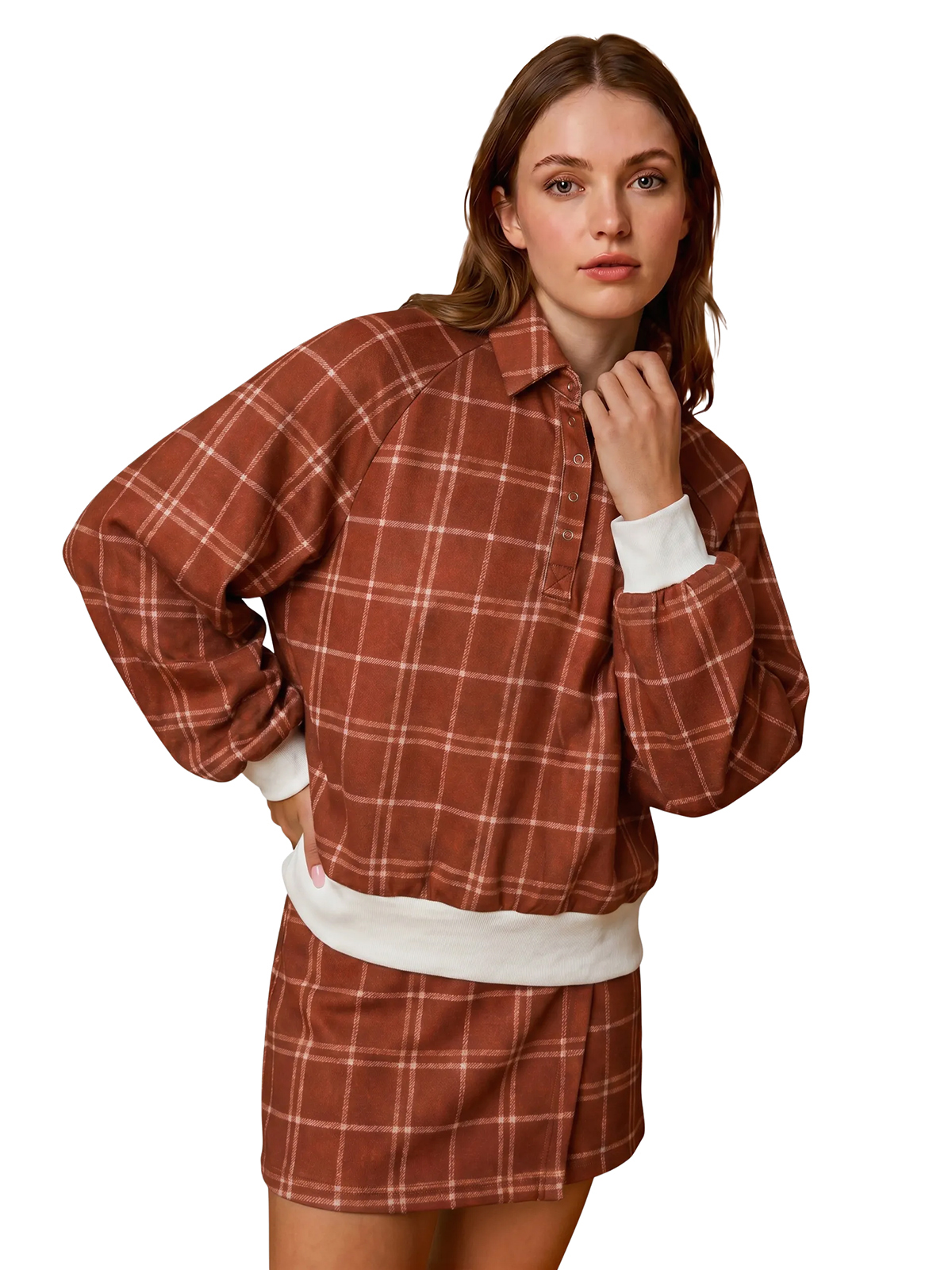 Imily Bela Snap-Front Polo Gingham Set