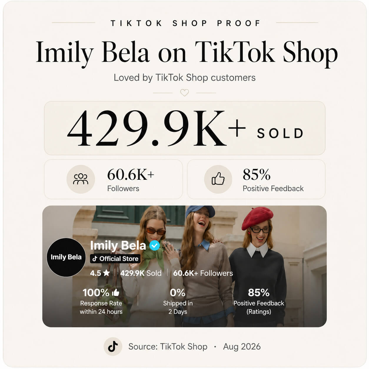 Imily Bela on TikTok Shop
