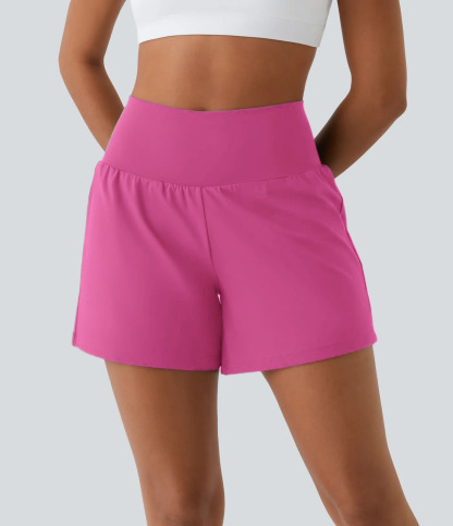 ⏰Flash Sale⚡Super High Waisted Back Pocket & Side Hidden Pocket 2-in-1 Yoga Shorts