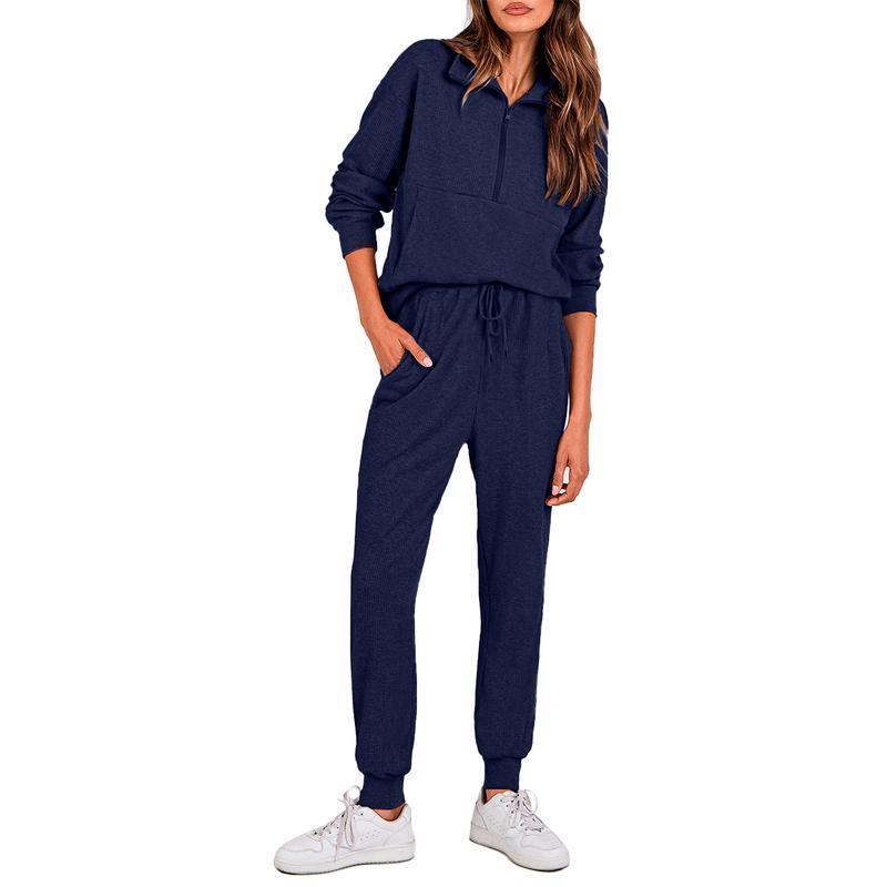 JH🔥Cozy Season Essential🔥 Women's 2-Piece Lounge Set | Plush Half Zip Sweatshirt & Pants best for Summer and fall | Limited Stock!