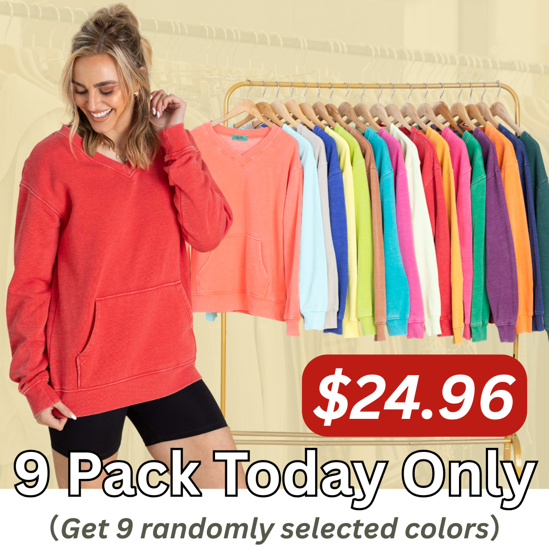 ⚠️ Your Favorite Is Back!🔥Pigment Dyed Cozy Campfire V-Neck Sweatshirt