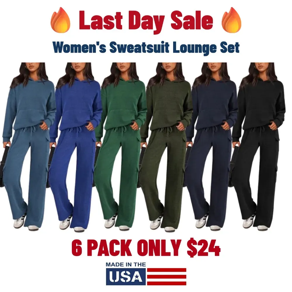 ZZW-🔥14 PACK ONLY $34🔥Women's Fall Outfit 2-Piece Sweatsuit Lounge Set