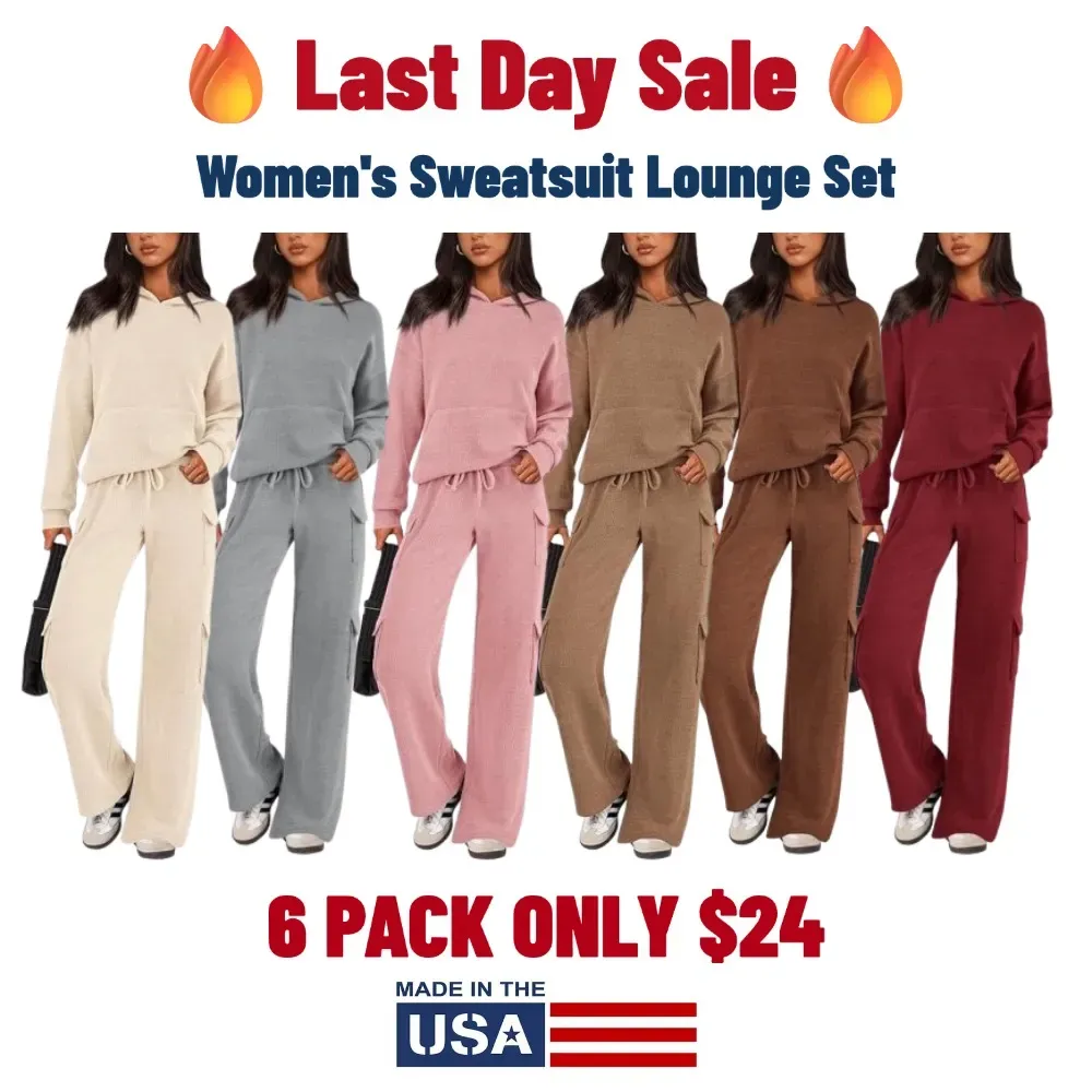 ZZW-🔥14 PACK ONLY $34🔥Women's Fall Outfit 2-Piece Sweatsuit Lounge Set