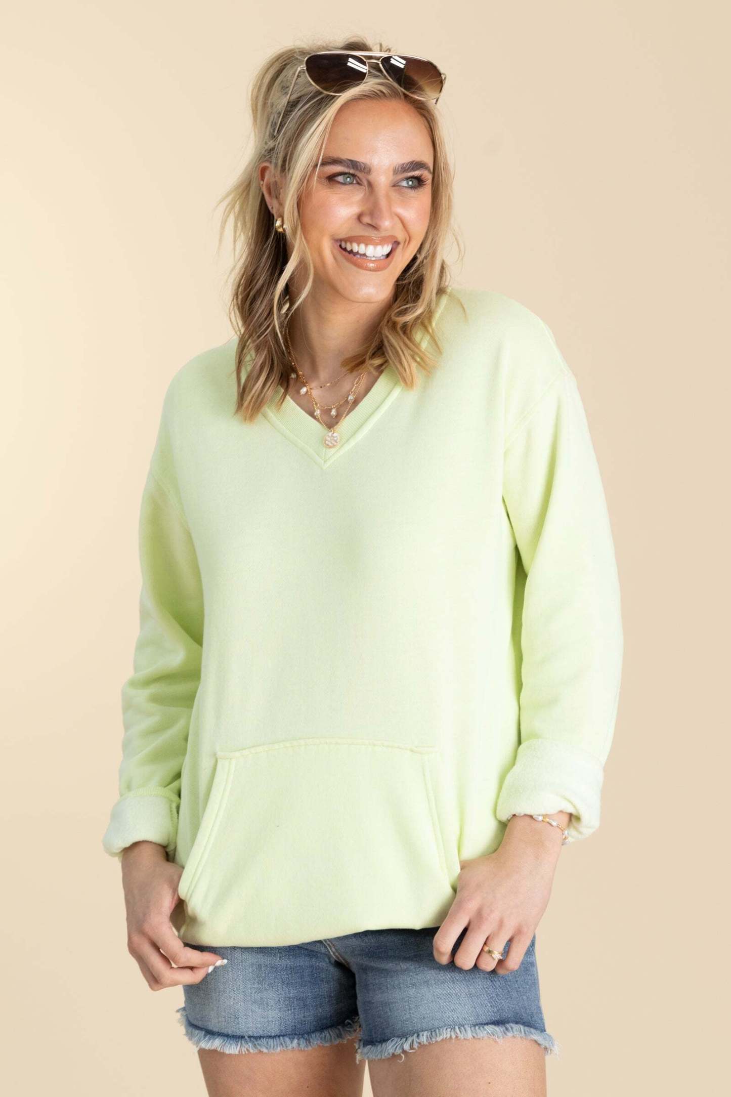 ⚠️ Your Favorite Is Back!🔥Pigment Dyed Cozy Campfire V-Neck Sweatshirt