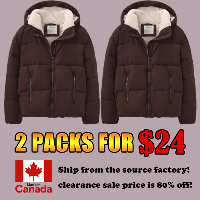 DD 🔥🔥Premium Faux Fur Lined Short Puffer Jackets with Removable Hood