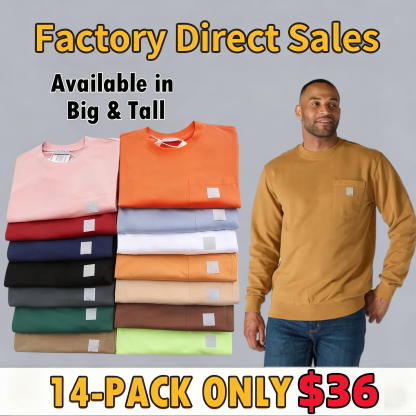 LBF-Men's crewneck sweatshirt – Loose Fit, Durable Cotton, Pocket Tee (Big & Tall Sizes Available)